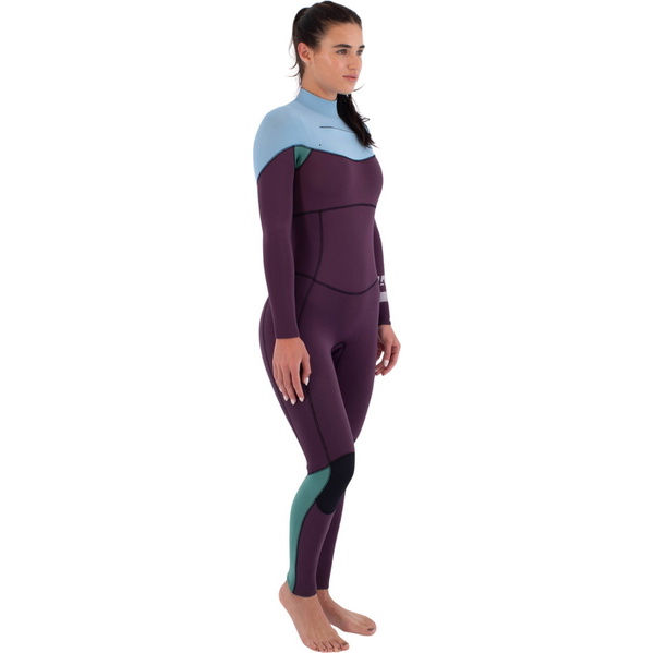 2026 Hurley Fato De Mergulho Advant Para Mulher 3/2mm Chest Zip WFS0013302 - Bonnie Blue